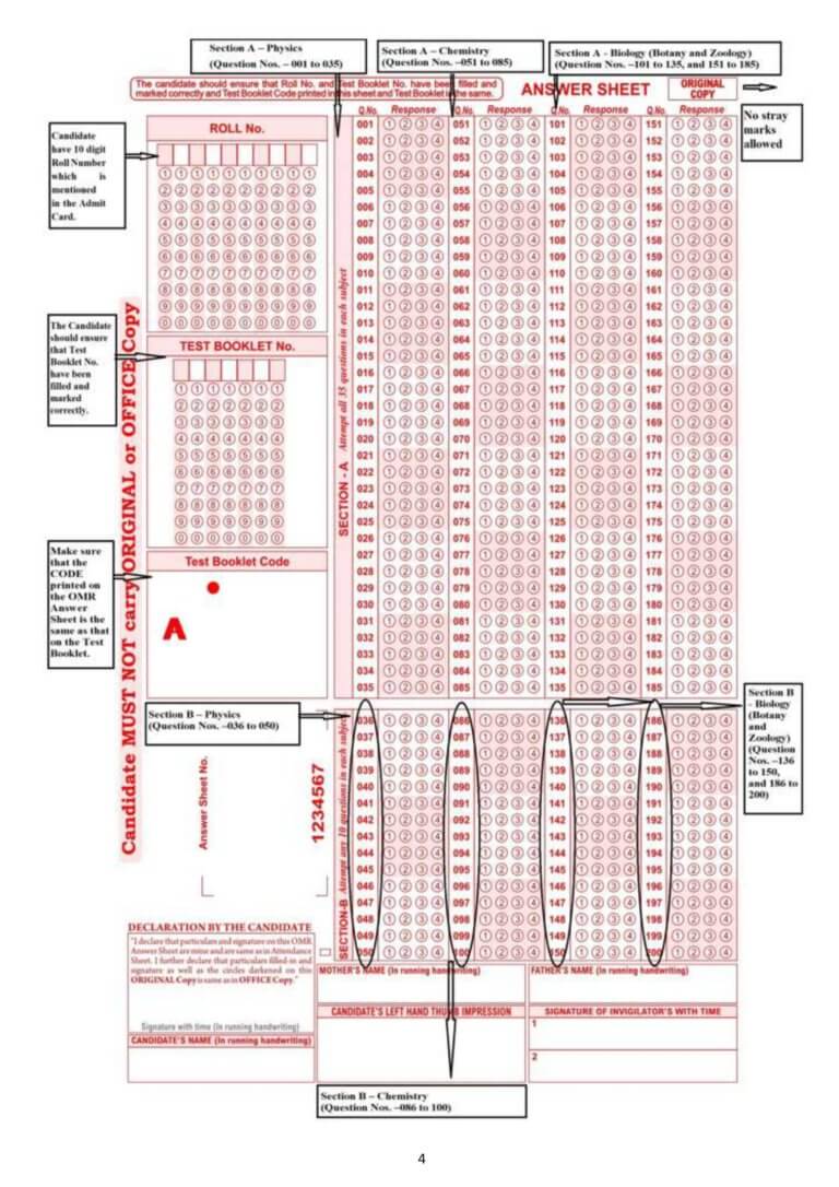 How to Fill in the OMR Answer Sheet | Study MBBS Abroad through SREC